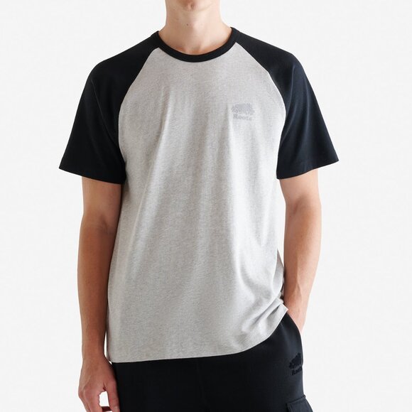 Roots Organic Cooper Blocked T-Shirt (Grey & Black) - Picture 5 of 5